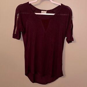Maroon top